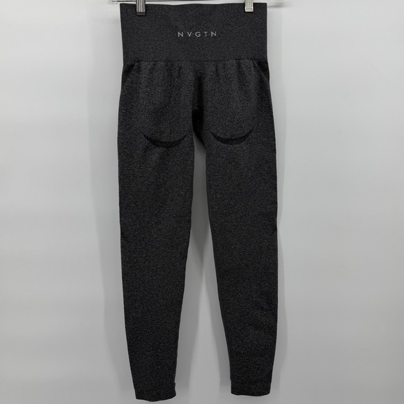 NVGTN Seamless Workout Leggings Charcoal Grey Women's XS High Waisted Activewear - Picture 4 of 8